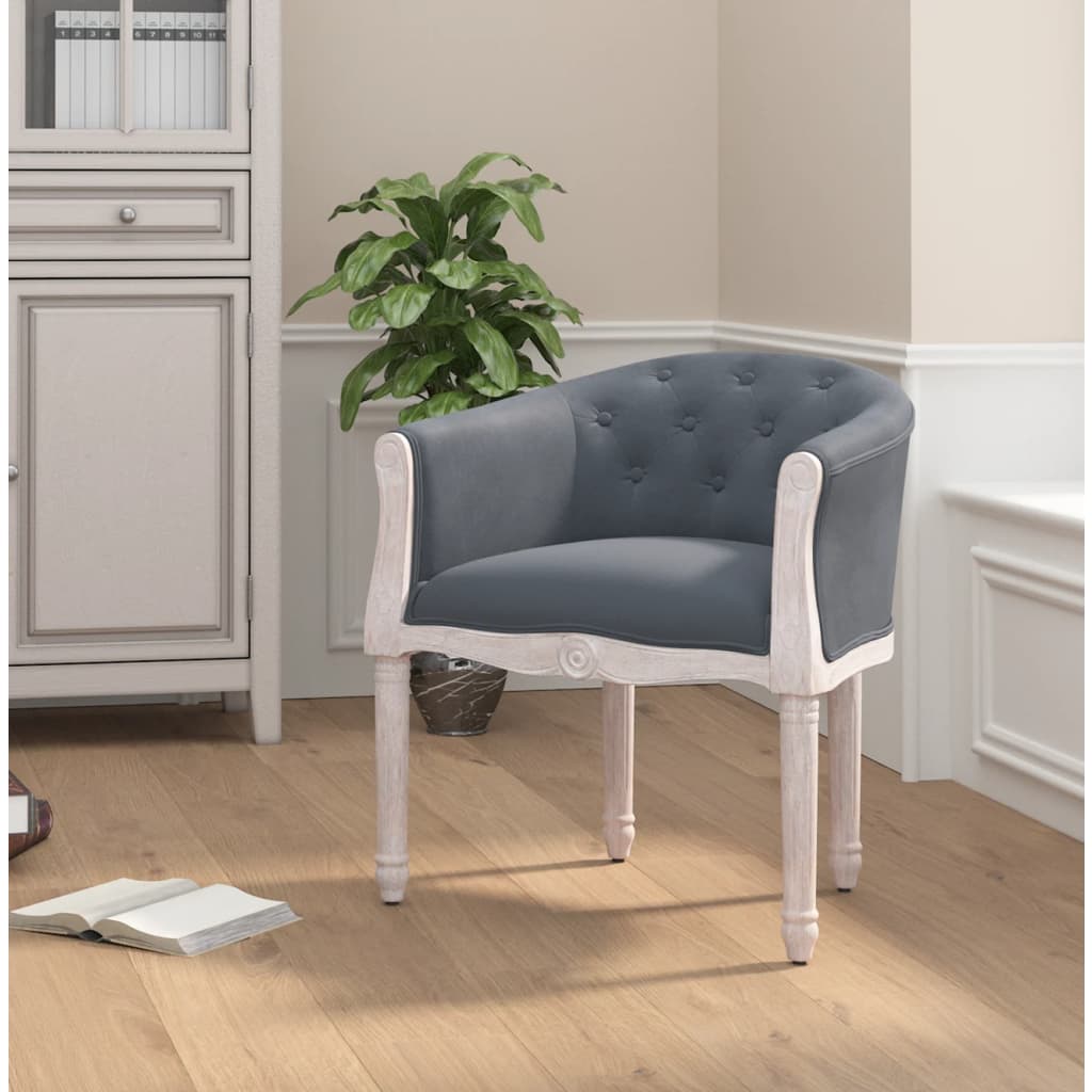 Dining Chair Dark Grey Velvet