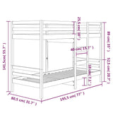 Bunk Bed without Mattress 75x190 cm Small Single Solid Wood Pine