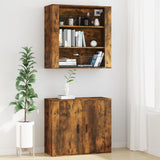 Wall Cabinet Smoked Oak 80x33x80 cm Engineered Wood