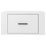 Wall-mounted Bedside Cabinet High Gloss White 50x36x25 cm