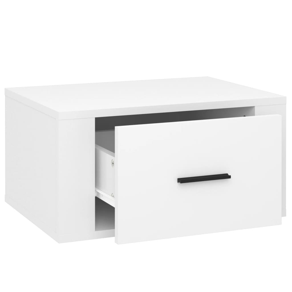 Wall-mounted Bedside Cabinet High Gloss White 50x36x25 cm