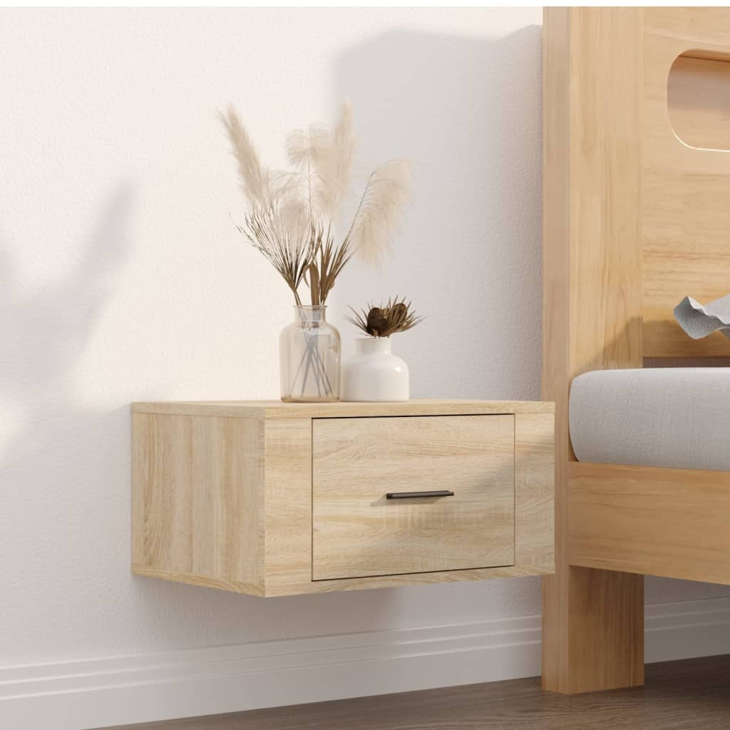 Wall-mounted Bedside Cabinets 2 pcs Sonoma Oak 50x36x25 cm