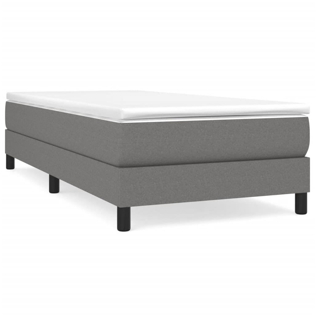 Bed Frame without Mattress Dark Grey 90x200 cm Fabric