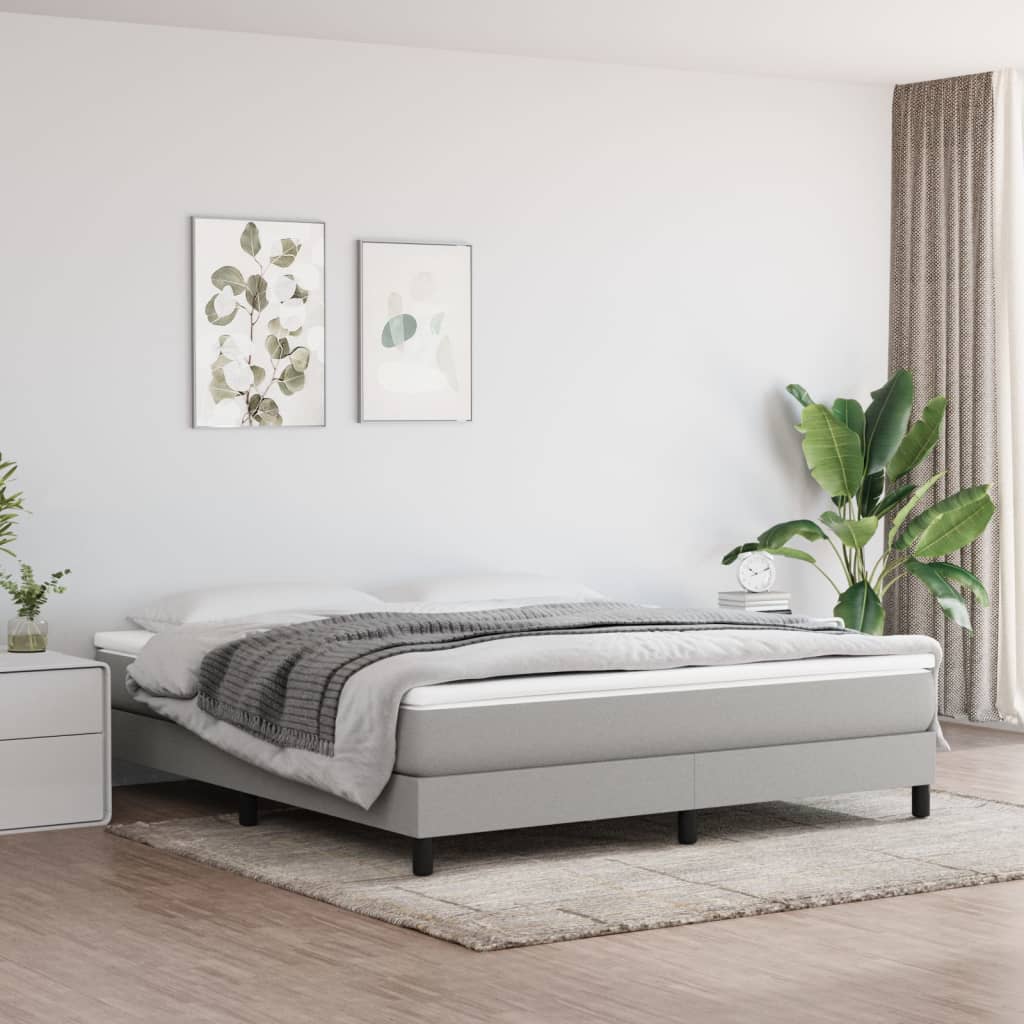 Bed Frame without Mattress Light Grey 180x200 cm Super King Fabric