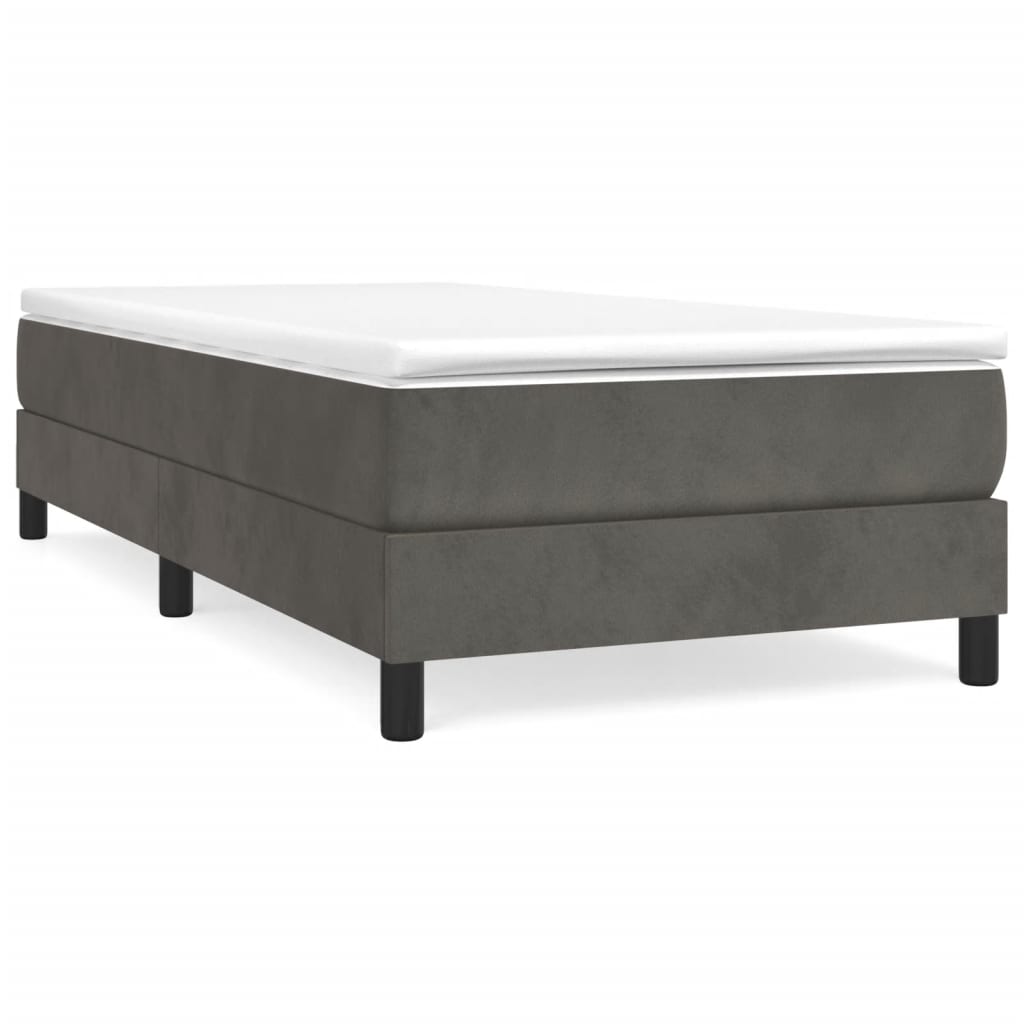 Bed Frame without Mattress Dark Grey 90x200 cm Velvet