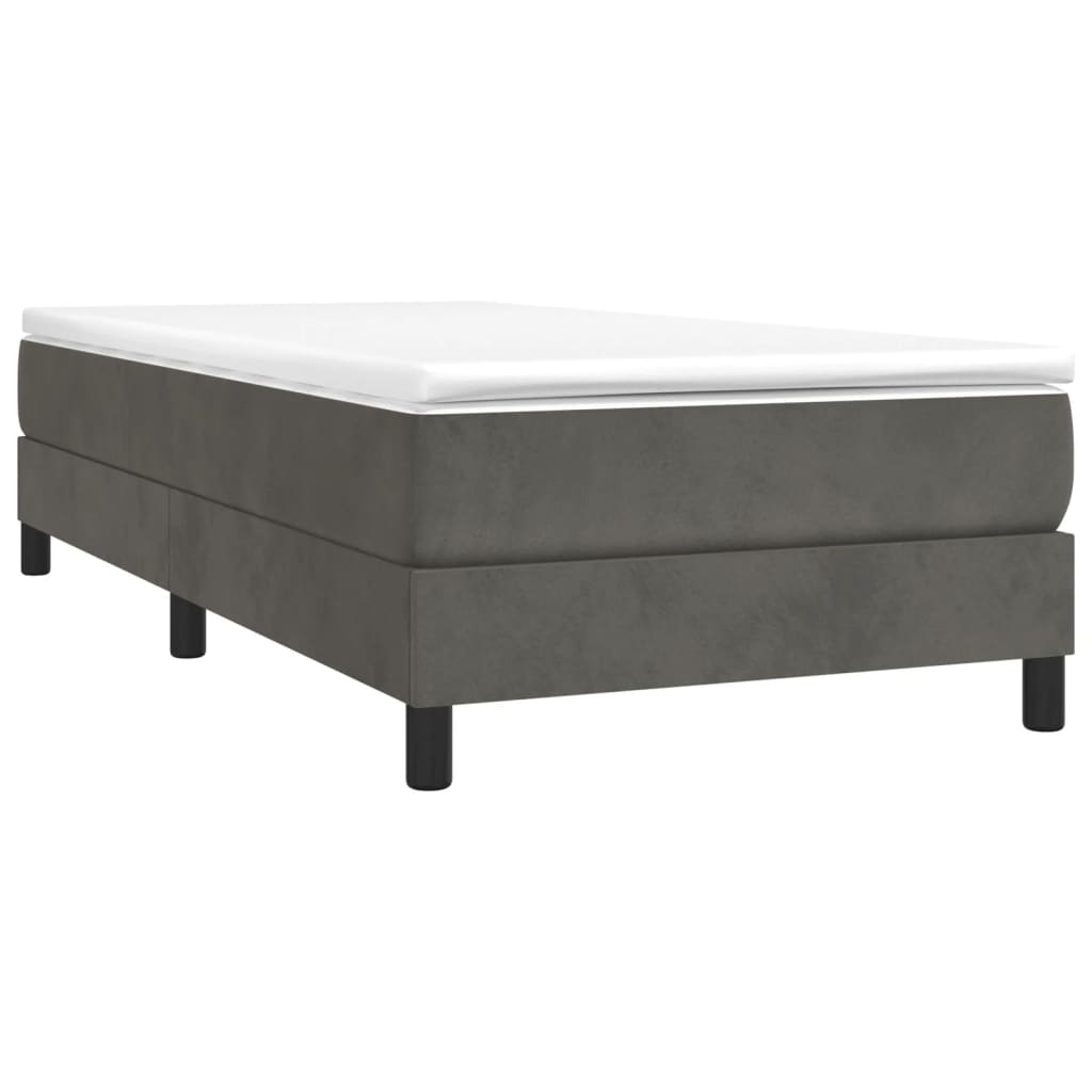 Bed Frame without Mattress Dark Grey 90x200 cm Velvet