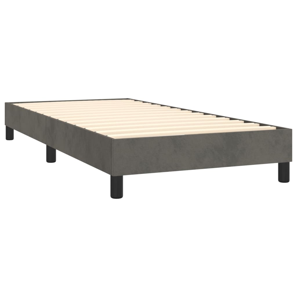 Bed Frame without Mattress Dark Grey 90x200 cm Velvet