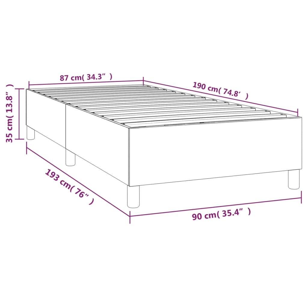 Bed Frame without Mattress Dark Grey Single Fabric (UK/IE/FI/NO only)