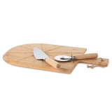 3 Piece Pizza Cutting Set 43x30 cm Bamboo