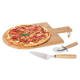 3 Piece Pizza Cutting Set 43x30 cm Bamboo