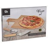 3 Piece Pizza Cutting Set 43x30 cm Bamboo