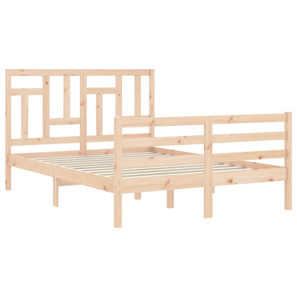 Bed Frame without Mattress 140x190 cm Solid Wood