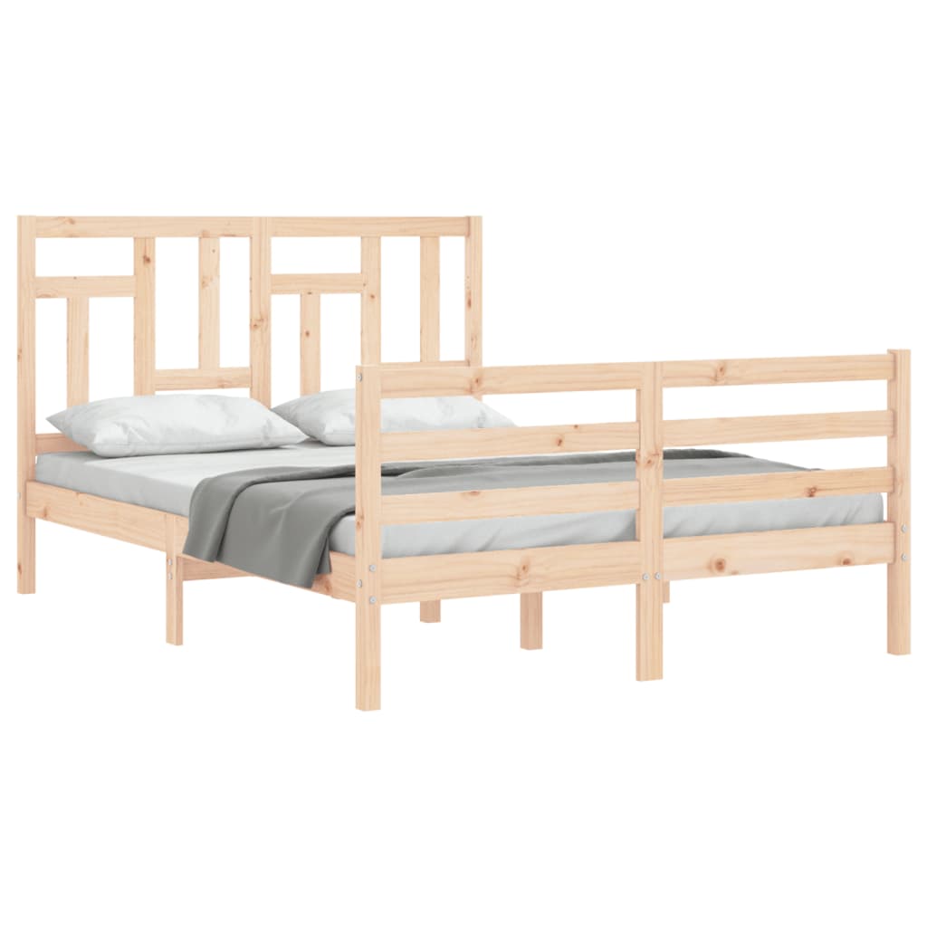 Bed Frame without Mattress 140x190 cm Solid Wood