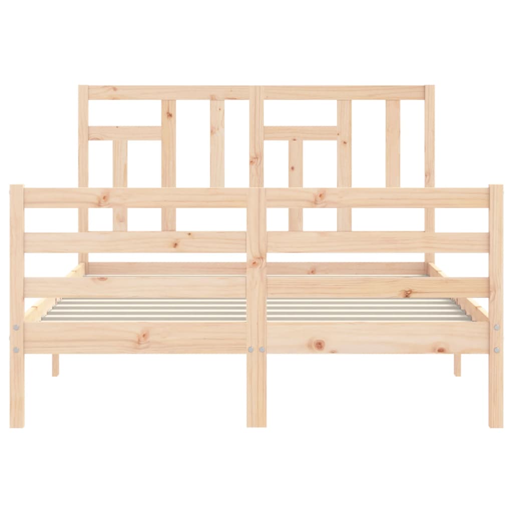 Bed Frame without Mattress 140x190 cm Solid Wood