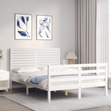 Bed Frame without Mattress White Small Double Solid Wood