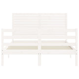 Bed Frame without Mattress White Small Double Solid Wood