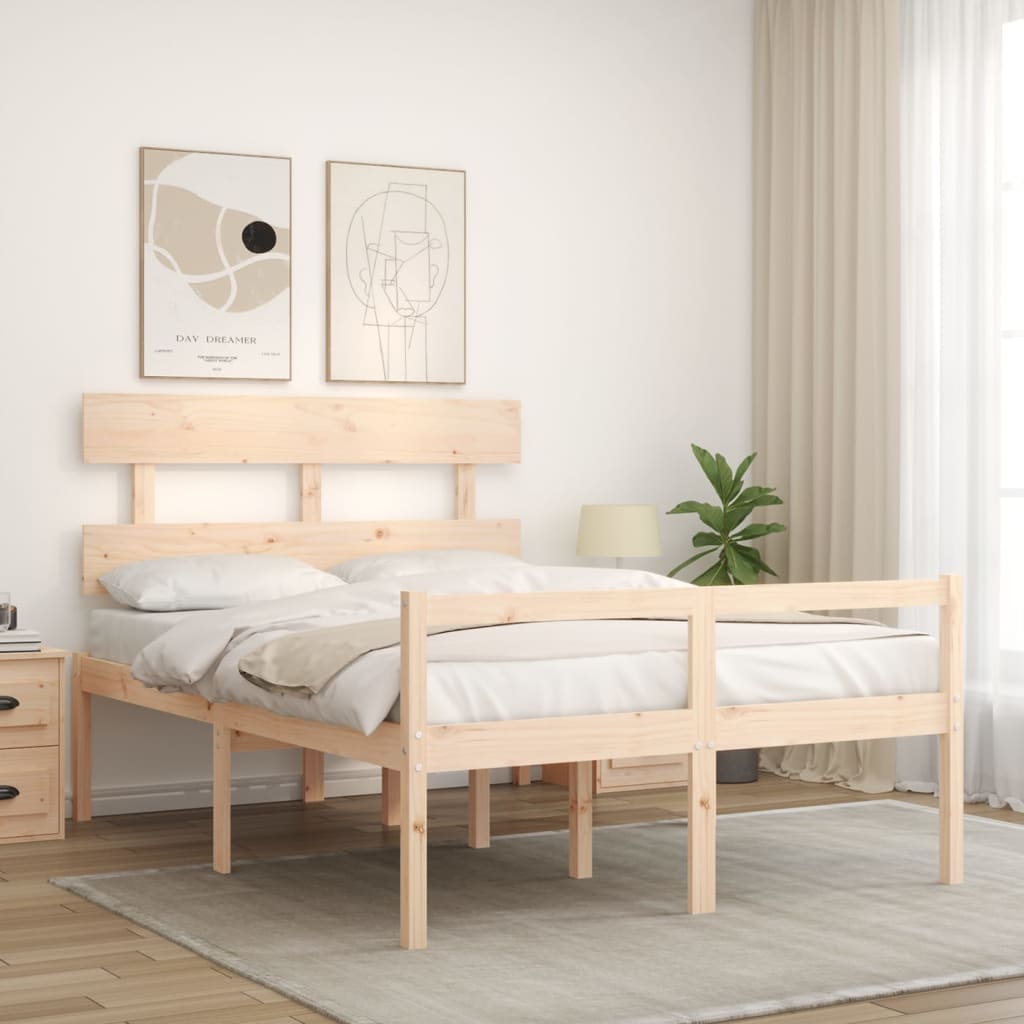 Senior Bed without Mattress 140x190 cm Solid Wood