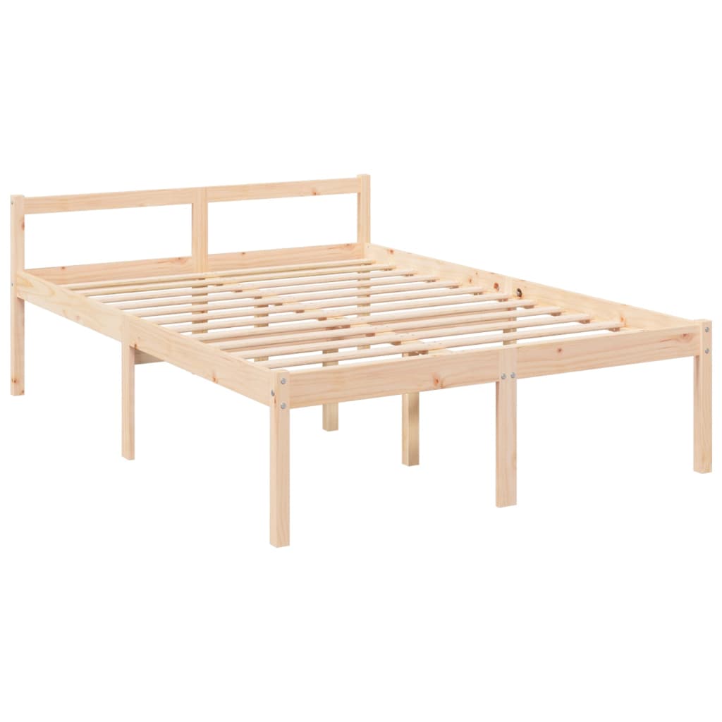 Senior Bed without Mattress 140x190 cm Solid Wood