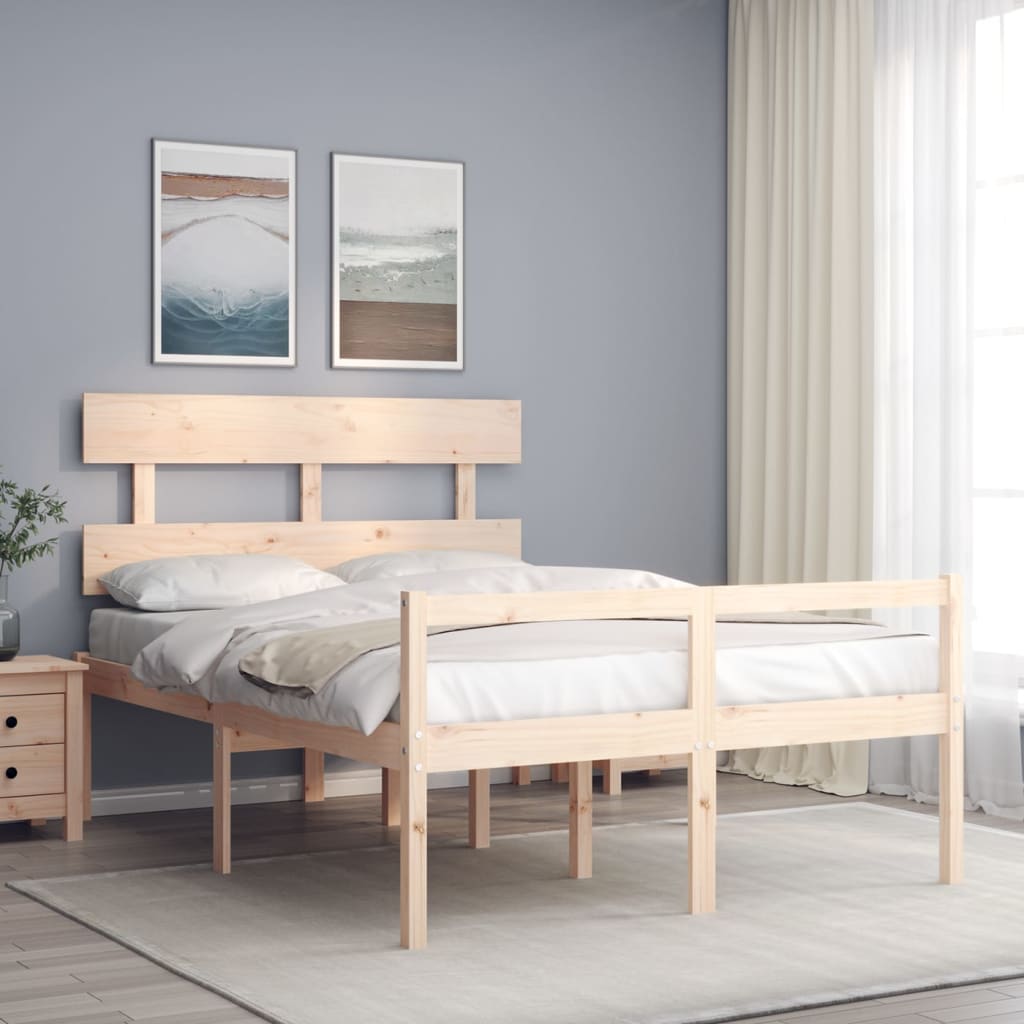 Senior Bed without Mattress 140x190 cm Solid Wood