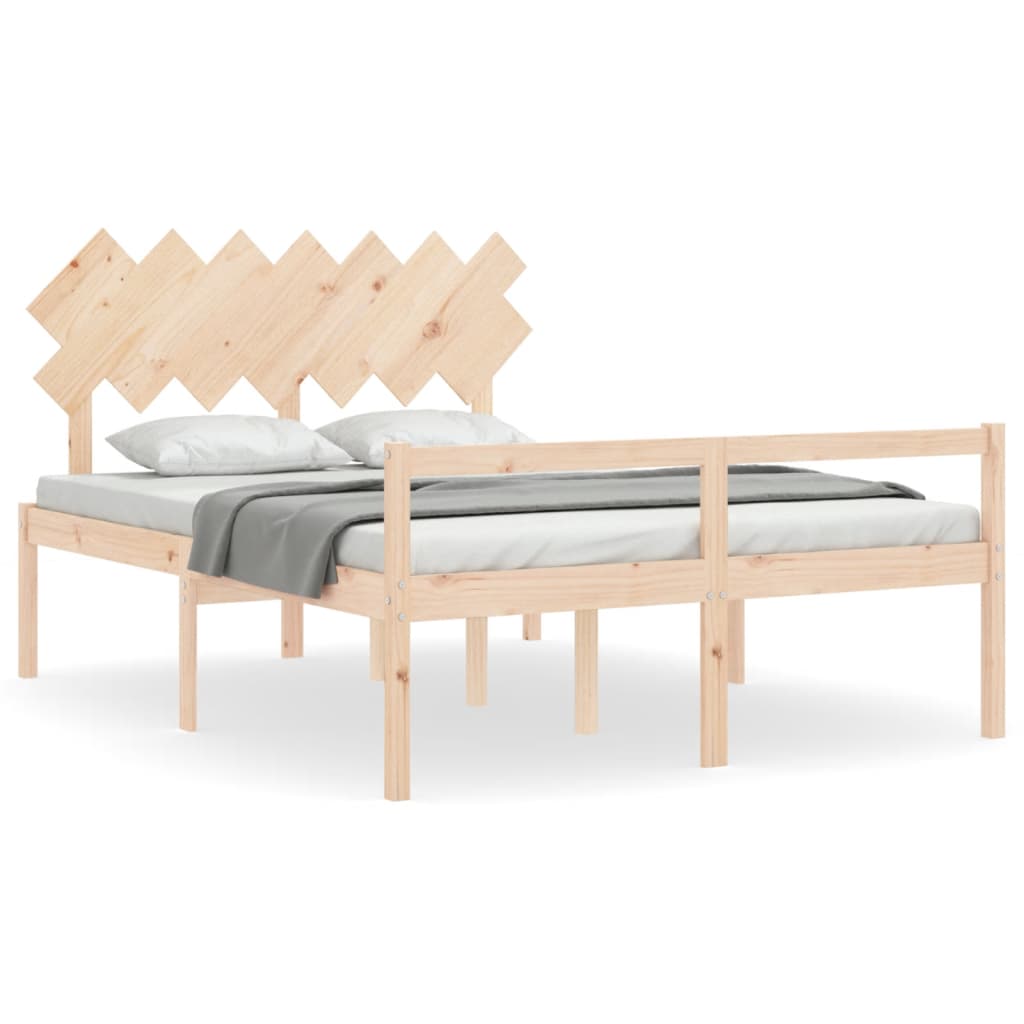 Senior Bed without Mattress 140x190 cm Solid Wood