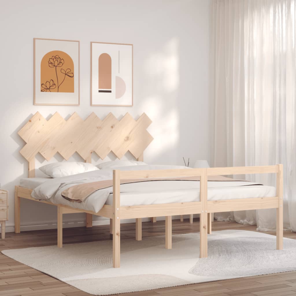 Senior Bed without Mattress 140x190 cm Solid Wood