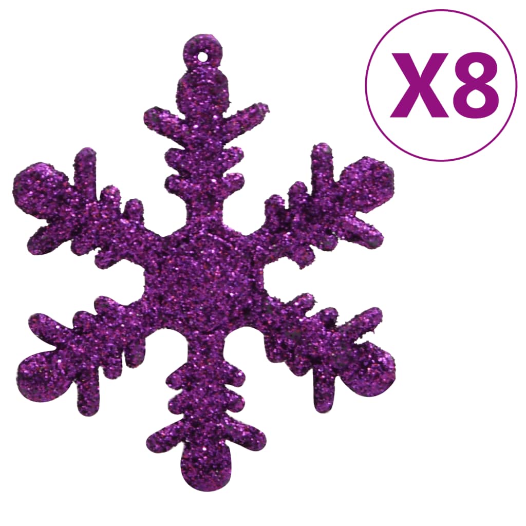 111 Piece Christmas Bauble Set Purple Polystyrene