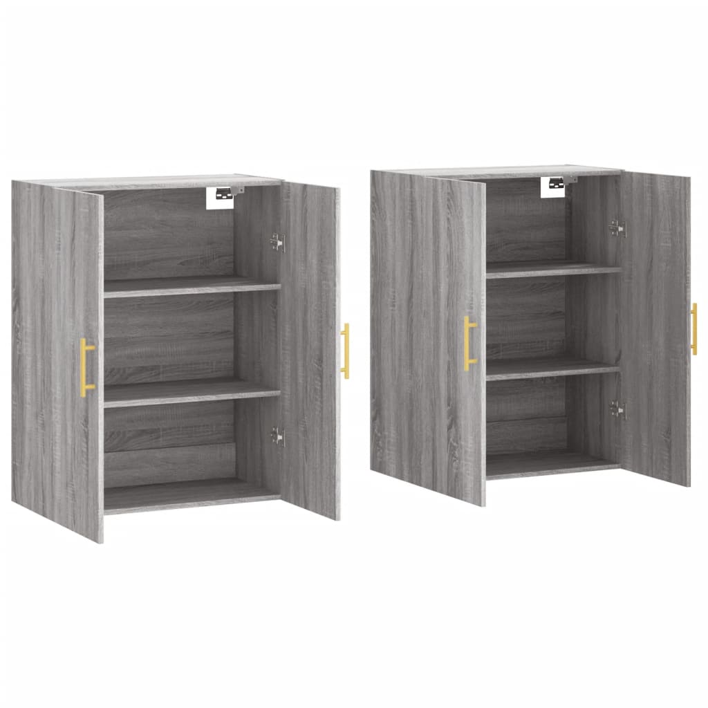 Wall Mounted Cabinets 2 pcs Grey Sonoma 69.5x34x90 cm