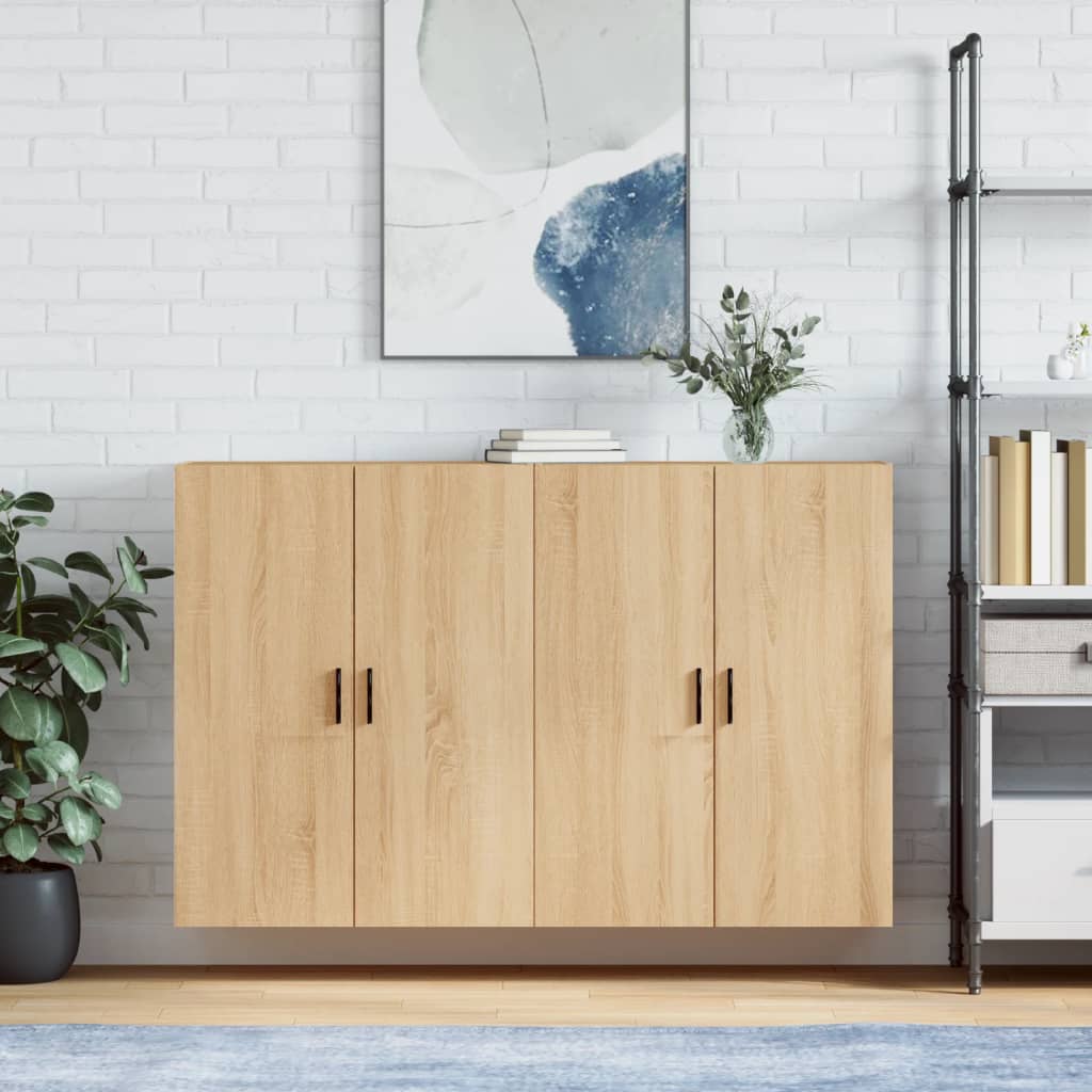 Wall Mounted Cabinets 2 pcs Sonoma Oak 69.5x34x90 cm