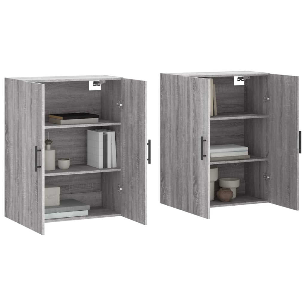 Wall Mounted Cabinets 2 pcs Grey Sonoma 69.5x34x90 cm