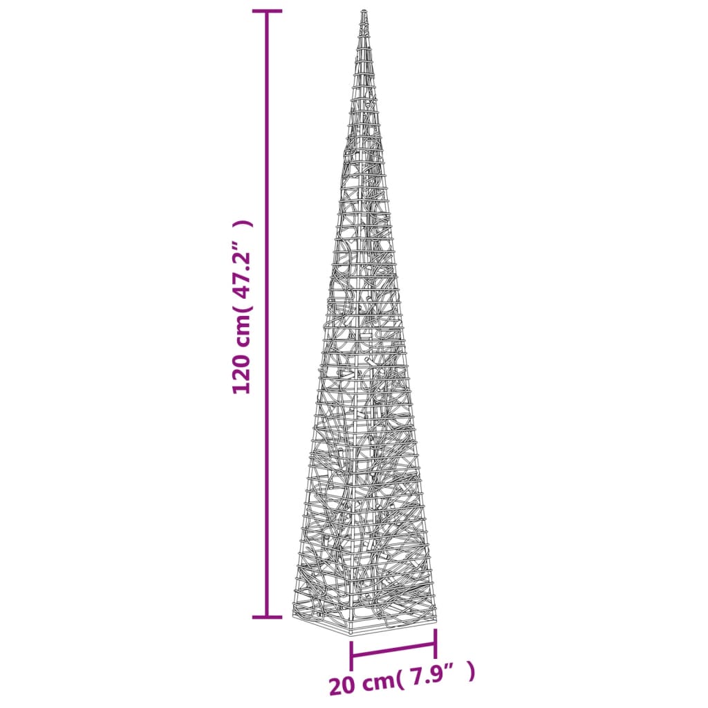 Christmas Light Cone 60 LEDs Warm White 120 cm Acrylic