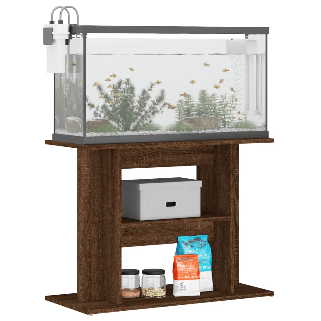 Aquarium Stand Brown Oak 80x35x60 cm Engineered Wood