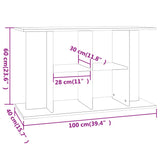 Aquarium Stand Smoked Oak 100x40x60 cm Engineered Wood