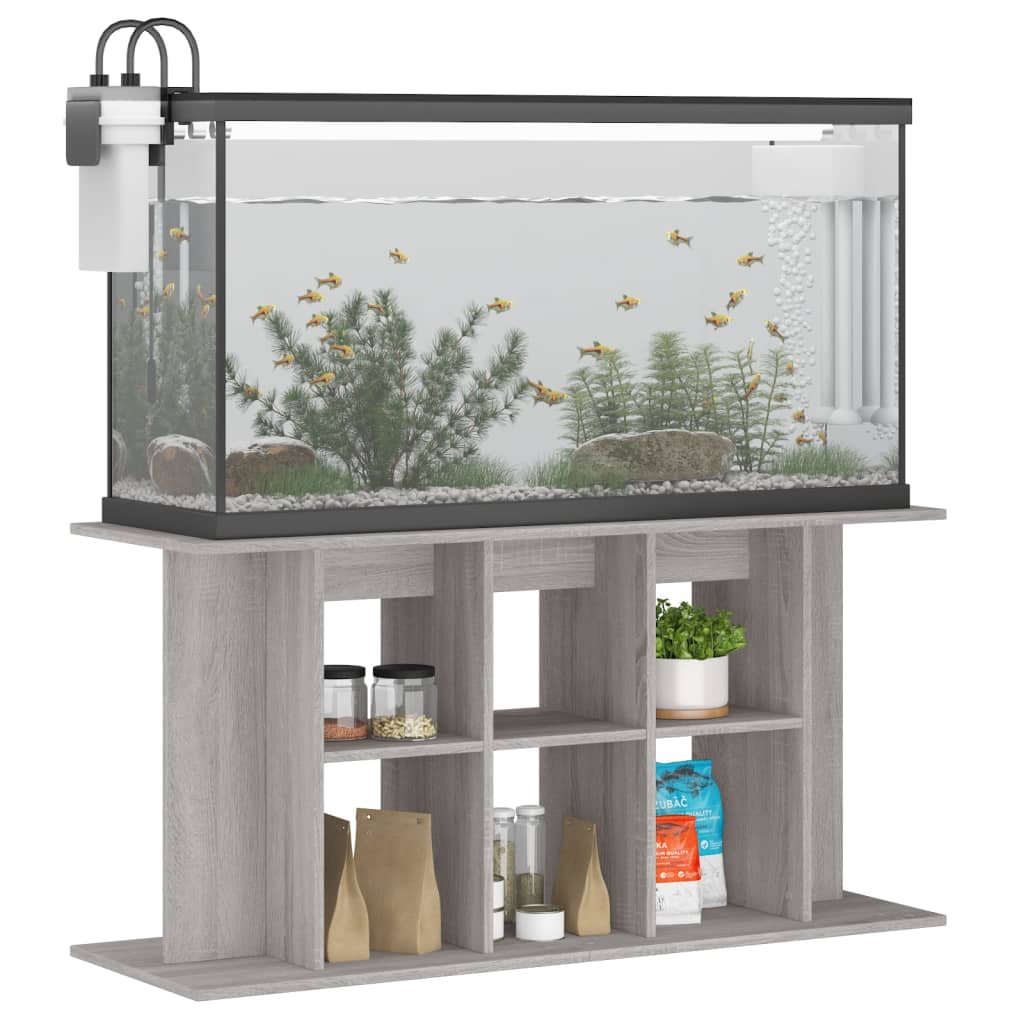 Aquarium Stand Grey Sonoma 120x40x60 cm Engineered Wood