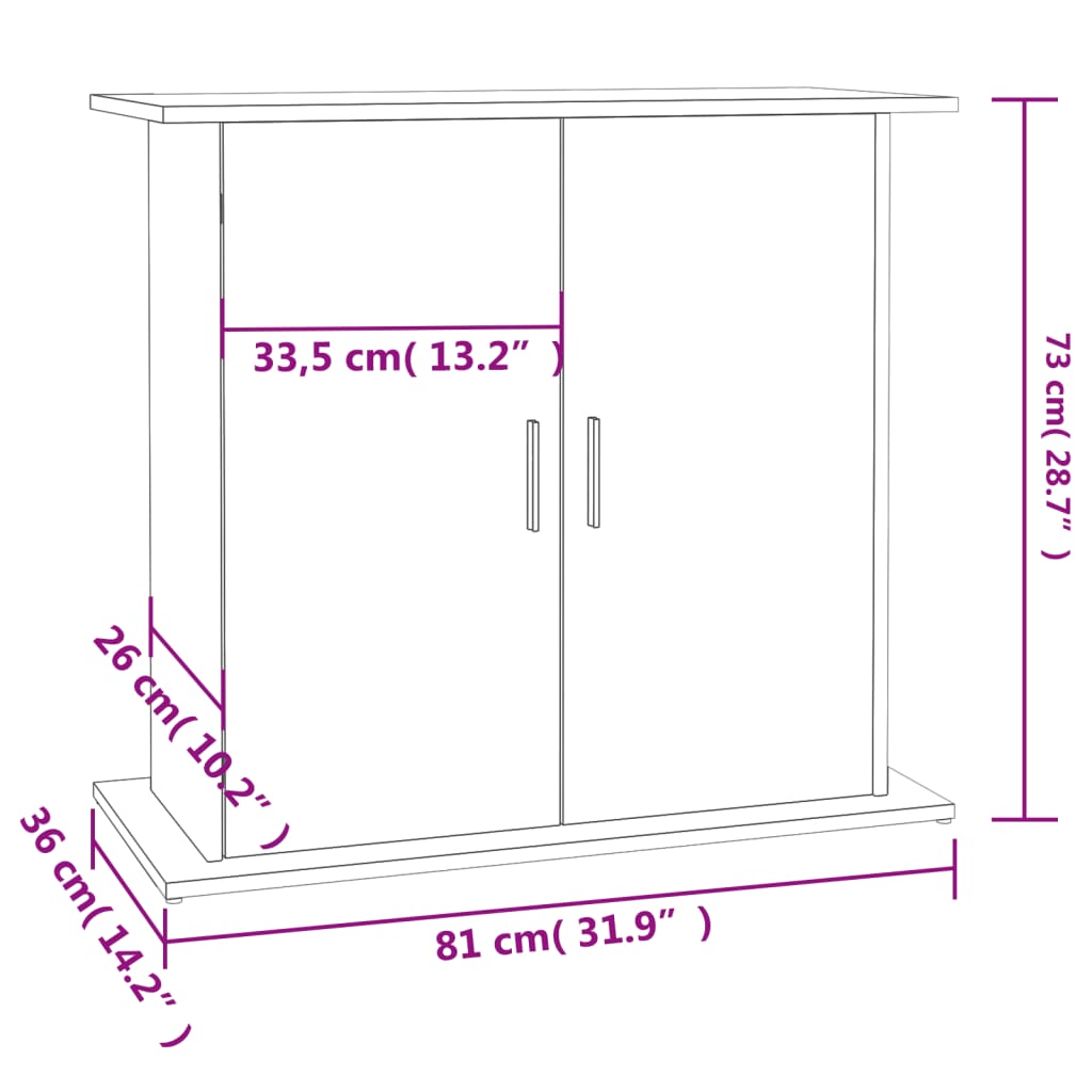 Aquarium Stand High Gloss White 81x36x73 cm Engineered Wood