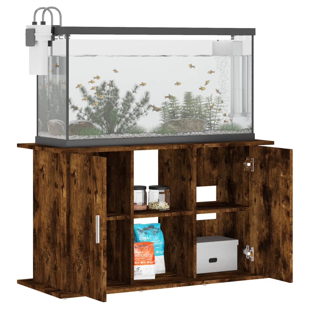 Aquarium Stand Smoked Oak 101x41x58 cm Engineered Wood