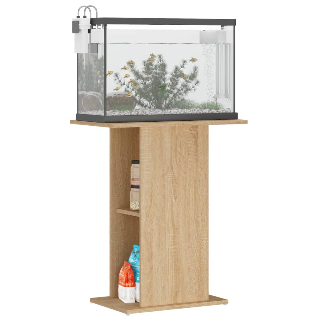 Aquarium Stand Sonoma Oak 60.5x36x72.5 cm Engineered Wood