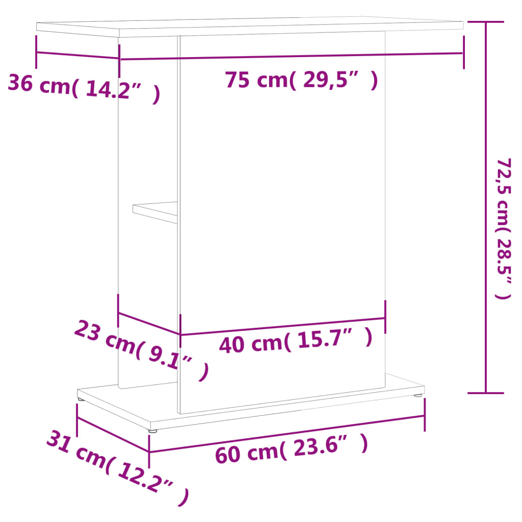 Aquarium Stand White 75x36x72.5 cm Engineered Wood