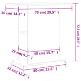 Aquarium Stand White 75x36x72.5 cm Engineered Wood