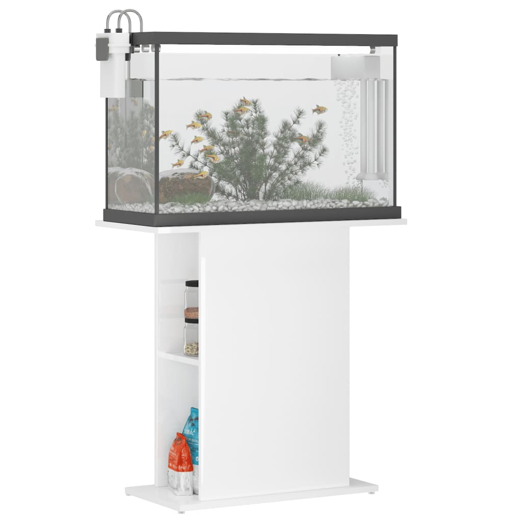 Aquarium Stand High Gloss White 75x36x72.5 cm Engineered Wood