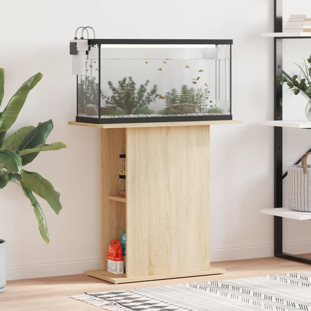 Aquarium Stand Sonoma Oak 75x36x72.5 cm Engineered Wood