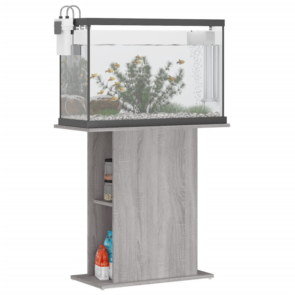 Aquarium Stand Grey Sonoma 75x36x72.5 cm Engineered Wood