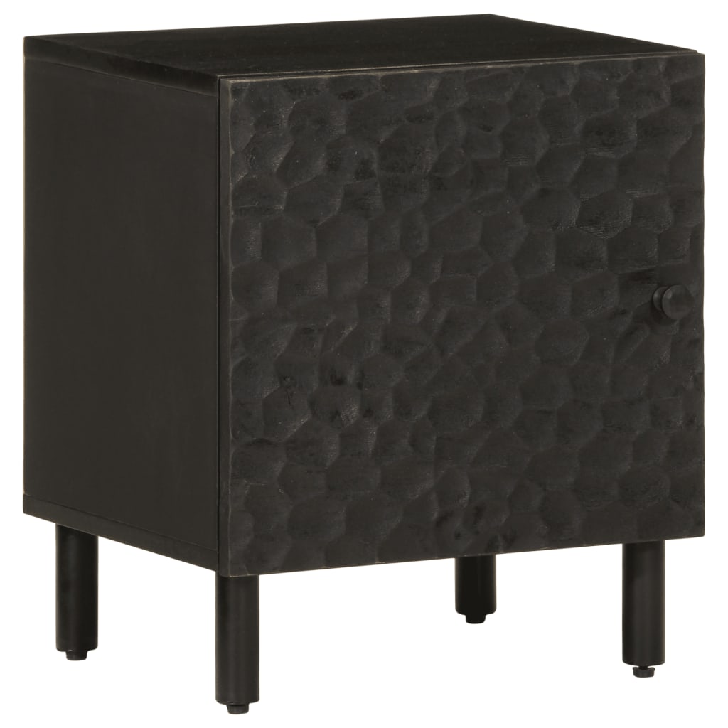 Bedside Cabinet Black 40x33x46 cm Solid Wood Mango