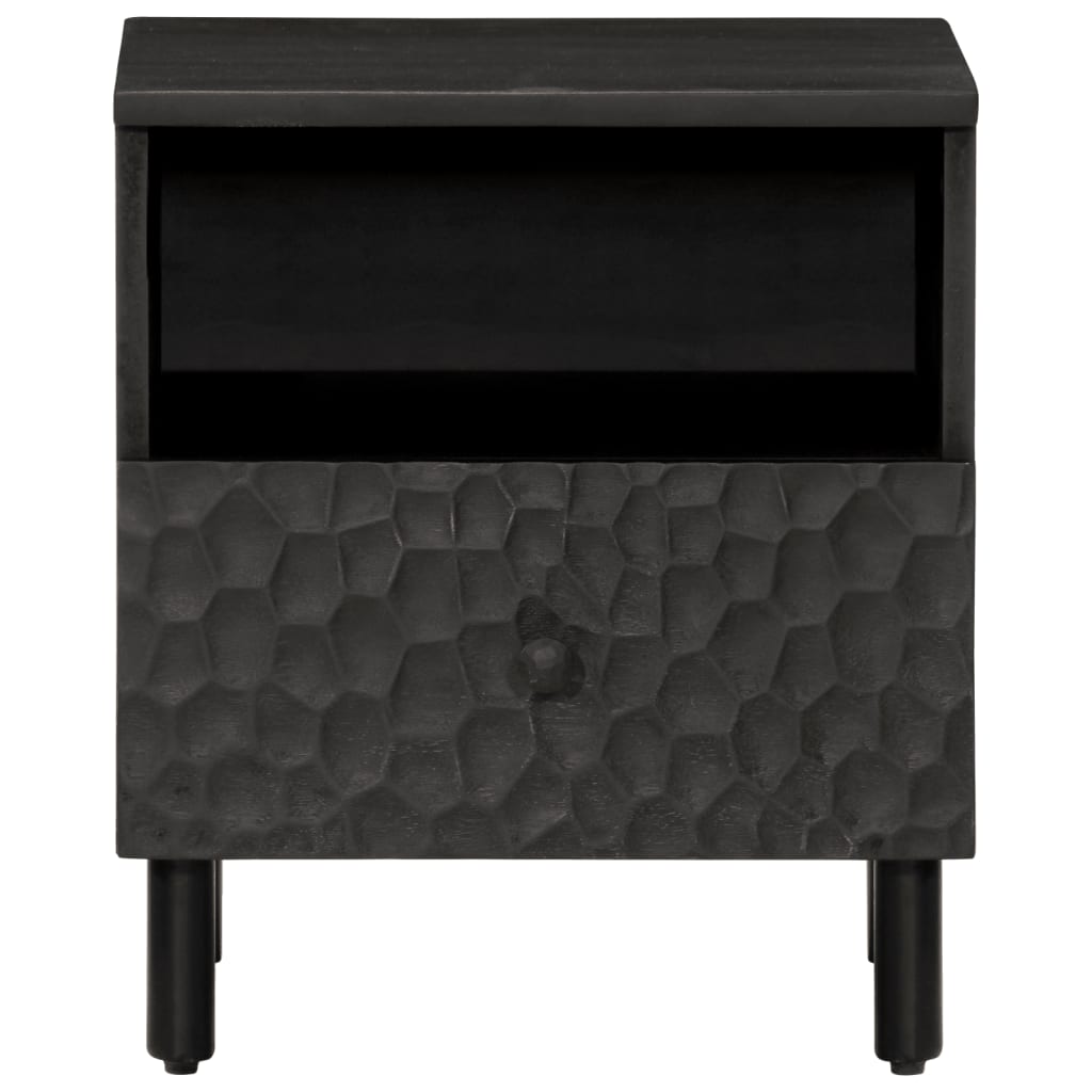 Bedside Cabinets 2 pcs Black 40x33x46 cm Solid Wood Mango