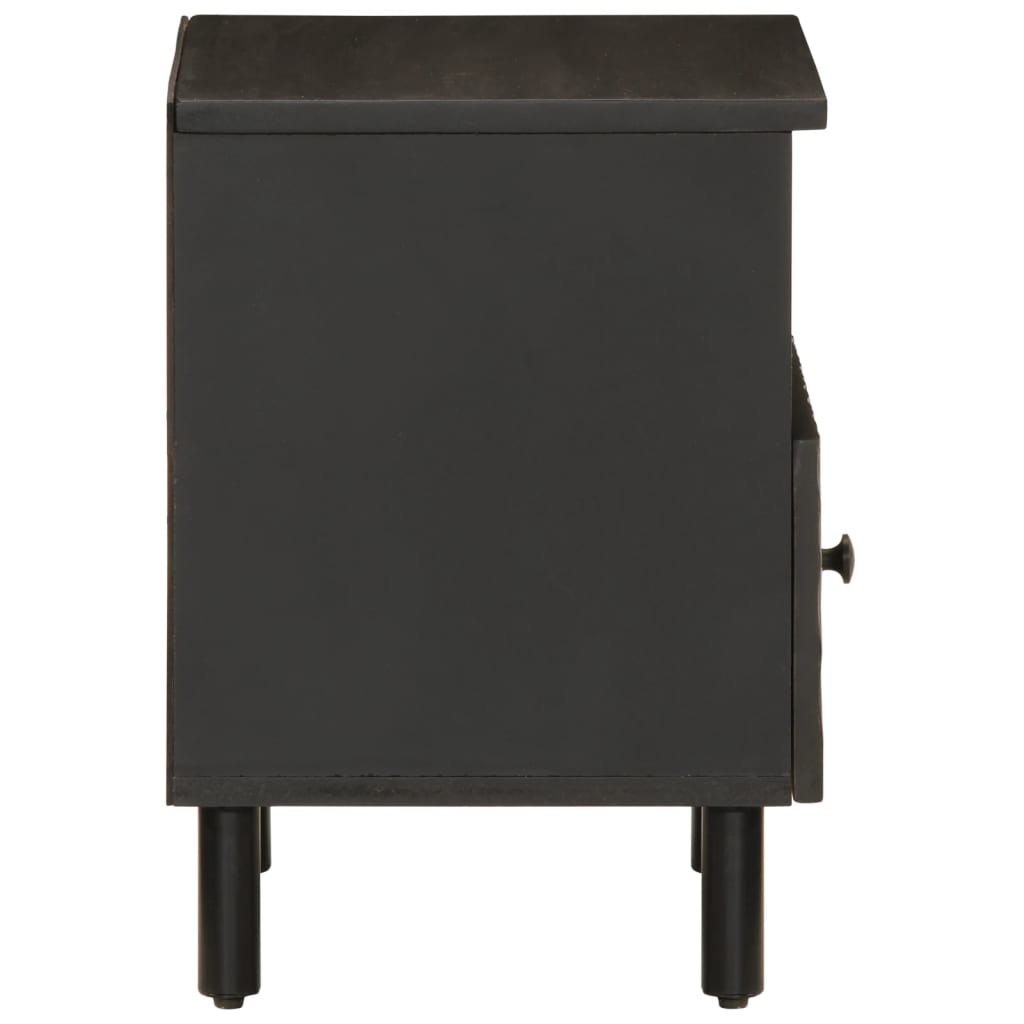 Bedside Cabinets 2 pcs Black 40x33x46 cm Solid Wood Mango