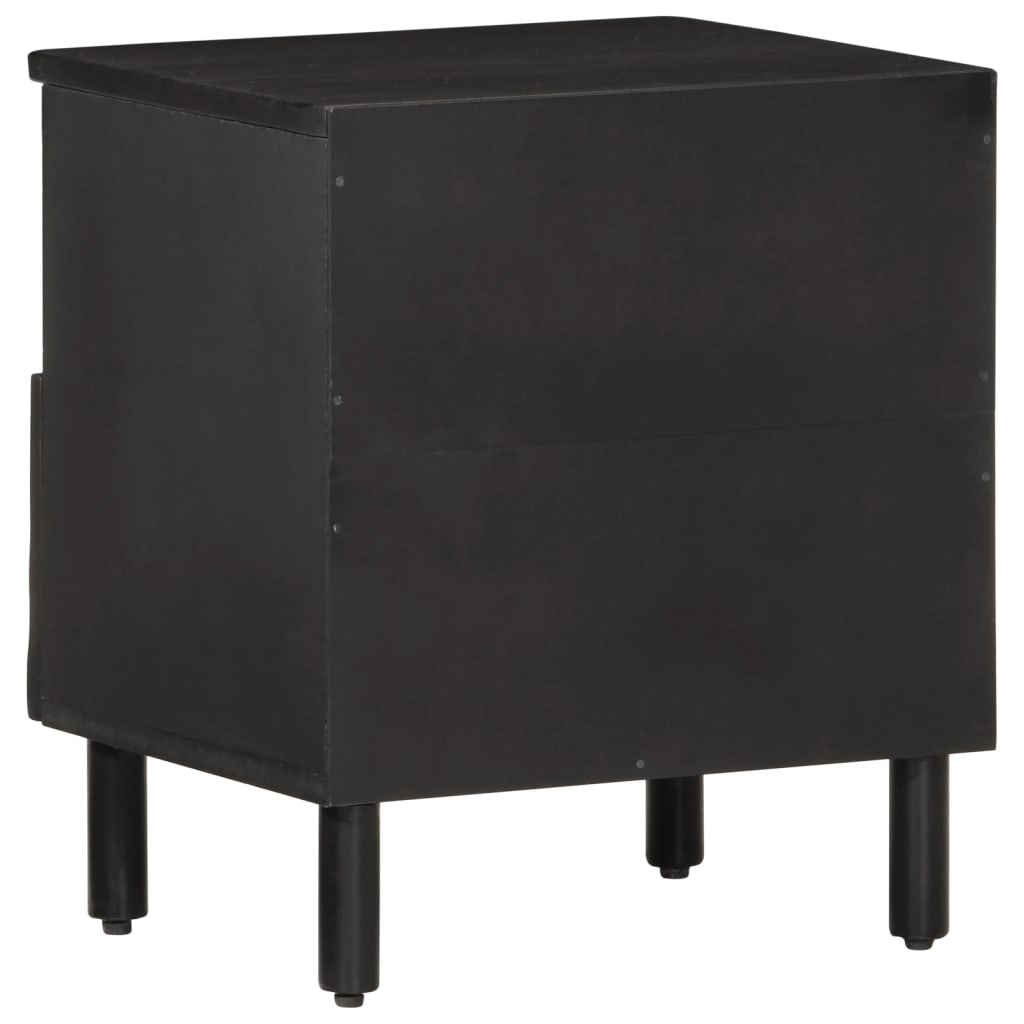 Bedside Cabinets 2 pcs Black 40x33x46 cm Solid Wood Mango