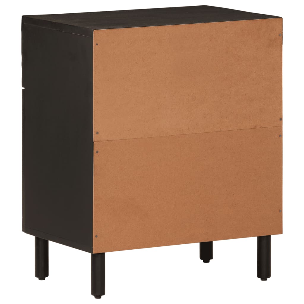 Bedside Cabinet Black 50x33x60 cm Solid Wood Mango