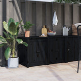 Outdoor Kitchen Cabinet Black 106x55x64 cm Solid Wood Pine