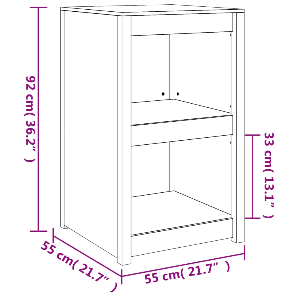 Outdoor Kitchen Cabinet 55x55x92 cm Solid Wood Pine