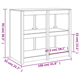 Outdoor Kitchen Cabinet White 106x55x92 cm Solid Wood Pine