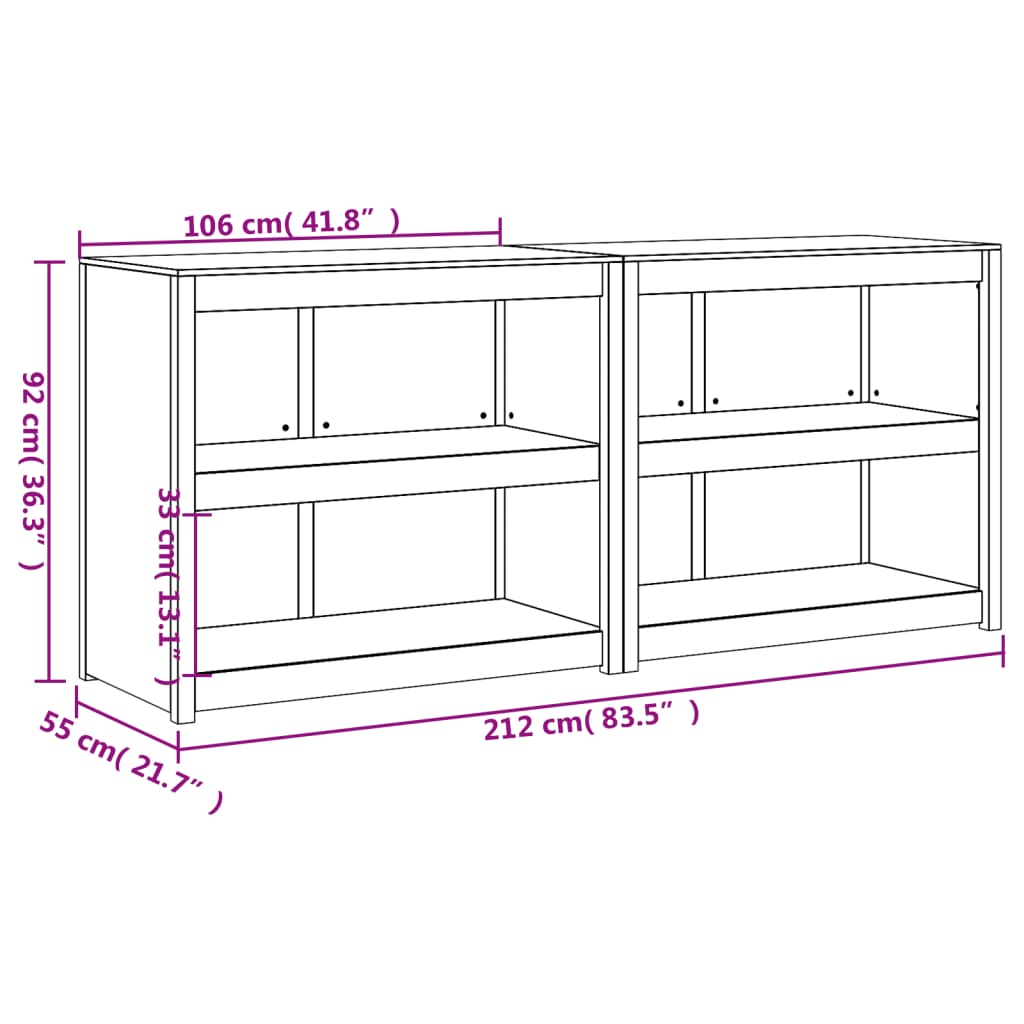 Outdoor Kitchen Cabinets 2 pcs White Solid Wood Pine